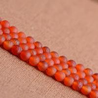 Perles agates effloresces naturelles , agate effleurant, DIY & normes différentes pour le choix, rouge, Vendu par 38 cm brin