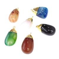 Agate Jewelry Pendants with Brass gold color plated fashion jewelry 15X20- Sold By PC