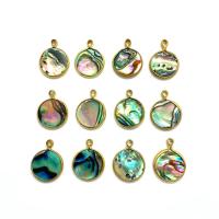Natural Abalone Shell Pendants with Brass gold color plated fashion jewelry & DIY Sold By PC
