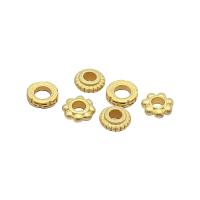 Brass távtartó gyöngyök, Sárgaréz, arany színű aranyozott, DIY, aranysárga, nikkel, ólom és kadmium mentes, 5mm, Által értékesített PC