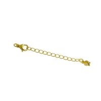 Brass Extender Chain 18K gold plated DIY & twist oval chain nickel lead & cadmium free 65mm Sold By PC