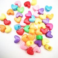 Plastic Beads Heart injection moulding random style mixed colors Sold By PC