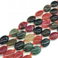 Perline naturali agata vena di drago, Ovale, lucido, DIY, colori misti, 13x18mm, Venduto per 38 cm filo