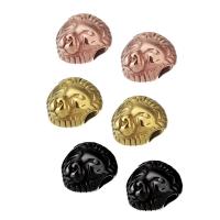 Brass Jewelry Beads Stainless Steel Lion plated Approx 3mm Sold By PC