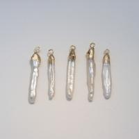 Colgantes de Perlas Freshwater, Perlas cultivadas de agua dulce, con metal, Bricolaje, 7x22-8x35mm, Vendido por UD