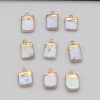 Freshwater Pearl Pendants with Brass gold color plated DIY 8x16- Sold By PC
