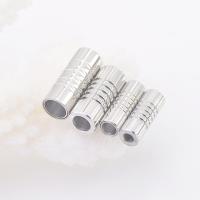 Stainless Steel Magnetic Clasp Column platinum color plated Sold By PC
