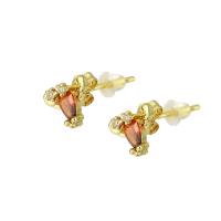 Cubic Zirconia Micro Pave Brass Earring Scorpion gold color plated micro pave cubic zirconia & for woman Sold By Pair