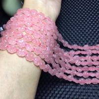Perline di quarzo rosa naturale, trifoglio quattro petali, lucido, DIY, rosa, Venduto per 38 cm filo