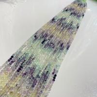 Fluorit Beads, Runde, du kan DIY & facetteret, blandede farver, Solgt Per 38 cm Strand