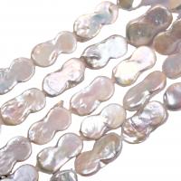 Koraliki Keishi z hodowlanych pereł słodkowodnych, Perła naturalna słodkowodna, DIY, biały, 21x11mm, sprzedawane na 38 cm Strand