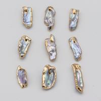 Sladkovodní Pearl Přívěsky, s Mosaz, barva pozlacený, módní šperky & DIY, 7x23-11x28mm, Prodáno By PC