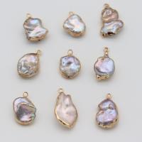 Freshwater Pearl Pendants with Brass gold color plated fashion jewelry & DIY 12x20- Sold By PC