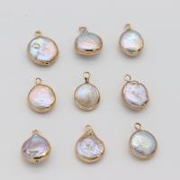 Ciondoli perle d'acqua dolci, perla d'acquadolce coltivata naturalmente, with ottone, placcato color oro, gioielli di moda & DIY,  10x18-12x20mm, Venduto da PC