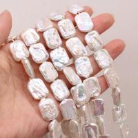 Keishi ferskvandskulturperle Beads, Ferskvandsperle, Uregelmæssig, du kan DIY, hvid, 14x17mm, Solgt Per Ca. 15 inch Strand