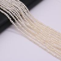 Keishi ferskvandskulturperle Beads, Ferskvandsperle, Runde, du kan DIY, hvid, 3-3.5mm, Solgt Per Ca. 14.17 inch Strand