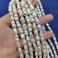 Keishi ferskvandskulturperle Beads, Ferskvandsperle, Calabash, du kan DIY, hvid, 7mm, Længde Ca. 15 inch, Solgt af PC