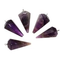 Brass Pendant with Amethyst purple Sold By PC