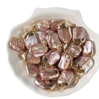 Ciondoli perle d'acqua dolci, perla d'acquadolce coltivata naturalmente, with ottone, placcato color oro, gioielli di moda, viola, 14mm, Venduto da PC