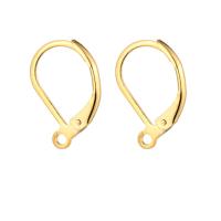 Brass Lever Back Earring Component Stainless Steel Unisex golden 15.50mm Sold By PC