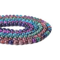 Prirodni rascvjetati ahat perle, Rascvjetati Agate, Krug, možete DIY, više boja za izbor, 6-10mm, Prodano Per 14.96 inčni Strand