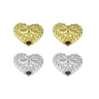 Zinklegering Heart Beads, Zinc Alloy, Hart, echt goud verguld, meer kleuren voor de keuze, 8x7x4mm, Verkocht door PC