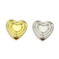 Brass Jewelry Beads, Heart, high quality plated, more colors for choice, 9x8x5mm, Hole:Approx 3mm, Sold By PC