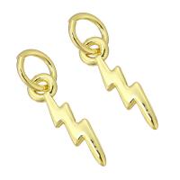 Brass Jewelry Pendants Lightning Symbol gold color plated fashion jewelry & DIY golden Approx 3mm Sold By Lot