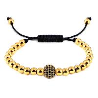 Stainless Steel Jewelry Bracelet with Nylon plated Adjustable & fashion jewelry & with rhinestone 16cm-22cm Sold By PC