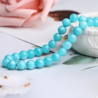 Φυσικό χαλαζία κοσμήματα χάντρες, Quartzite Jade, Γύρος, DIY & διαφορετικό μέγεθος για την επιλογή, μπλε, Sold Per Περίπου 15 inch Strand