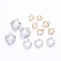 Copper Coated Plastic Pendant ABS Plastic Heart plated Sold By Bag