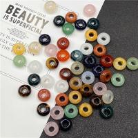Mixed Gemstone Beads Natural Stone Donut polished nickel lead & cadmium free Sold By PC