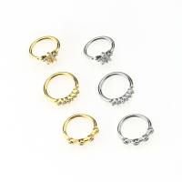 Stainless Steel Nose Piercing Jewelry plated with rhinestone 8mm Sold By PC