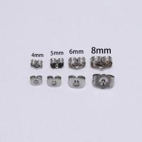 Stainless Steel Ear Nut , plated, DIY & different size for choice, 100PCs/Bag, Sold By Bag