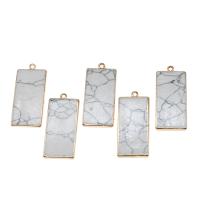Brass Pendant with Magnesite white Rectangle Sold By PC