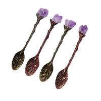 Brass Spoon with Amethyst polished 110mm Sold By PC