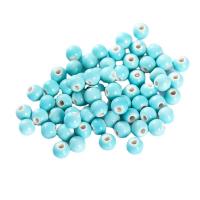 Porcelain Jewelry Beads Round DIY skyblue Sold By Bag