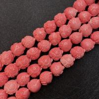 Synthetic Coral Beads with Resin Carved DIY pink 8-20mm Sold By PC