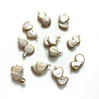 Freshwater Pearl Pendants with Zinc Alloy gold color plated DIY white 10x20- Sold By Bag