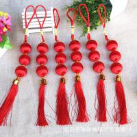 Decorative Tassel Plastic with Polyester Lantern red 380mm Sold By PC