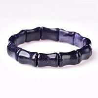 Natural Blue Goldstone Bracelets Blue Sandstone radiation protection & for woman blue Length 7.5 Inch Sold By PC