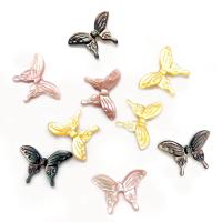 Naturlig Freshwater Shell Perler, Butterfly, Carved, du kan DIY, flere farver til valg, 18x20mm, 5PC/Bag, Solgt af Bag