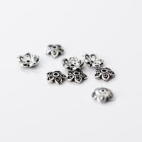 925 Sterling Silver Bead Cap, Flower, different styles for choice, silver color, 6mm, Sold By PC
