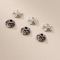Capuchon de perle en argent sterling 925, fleur, creux, plus de couleurs à choisir, 5.50x2.60mm, Trou:Environ 1.4mm, Vendu par PC