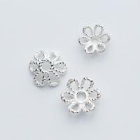 Capuchon de perle en argent sterling 925, fleur, normes différentes pour le choix & creux, argent, Vendu par PC