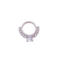 Stainless Steel Nose Piercing Jewelry Brass plated fashion jewelry & micro pave cubic zirconia Inner Approx 8mm Sold By PC