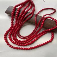 Vypalovací lak Skleněné korálky, DIY & různé velikosti pro výběr, červený, 4-8mm, Prodáno za 16 inch Strand