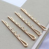 Hair Clip Findings Brass gold color plated DIY golden nickel lead & cadmium free 55mm Sold By PC
