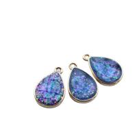 Brass Jewelry Pendants with Resin Teardrop gold color plated fashion jewelry nickel lead & cadmium free Sold By PC