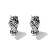 Zinc Alloy Large Hole Bead Skull antique silver color plated DIY nickel lead & cadmium free Sold By PC